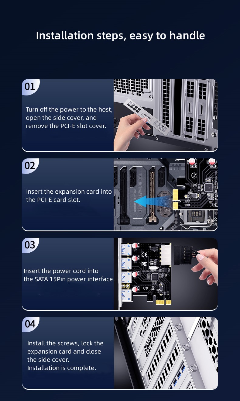 Tarjeta de expansión PCI-E a 2 puertos USB 3.0