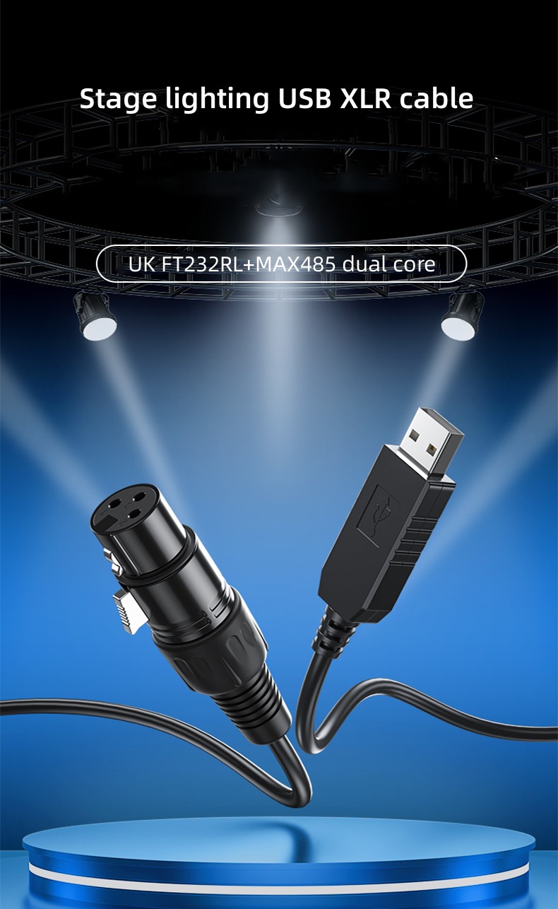 Cable XLR de puerto serie USB a RS485