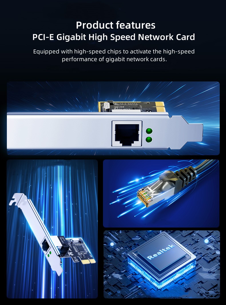 Tarjeta PCI-E a RJ45 Gigabit Ethernet