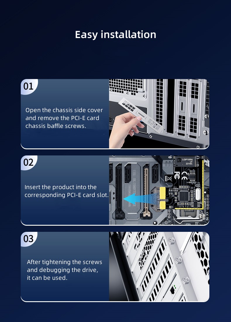 Tarjeta PCI-E a RJ45 Gigabit Ethernet