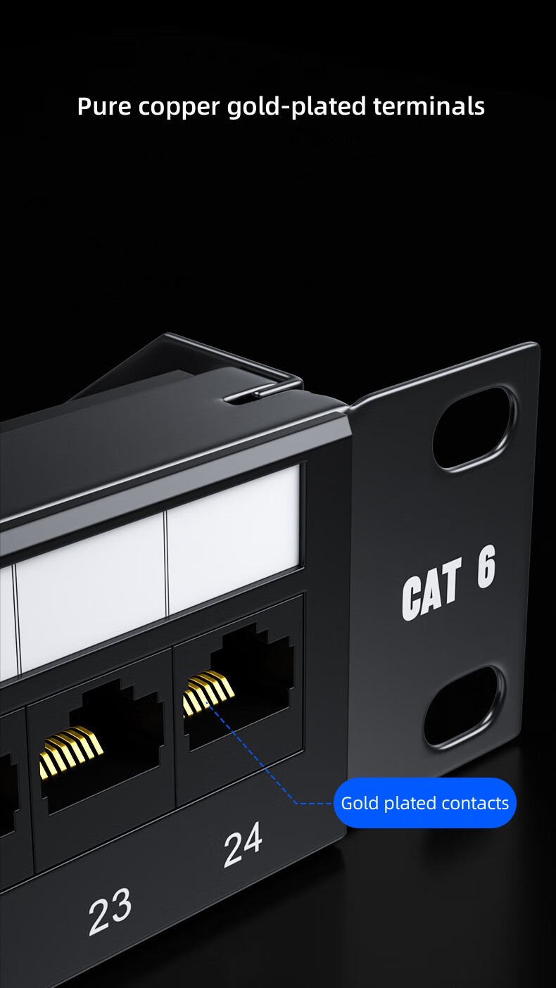Panel de conexión CAT6 de 24 puertos