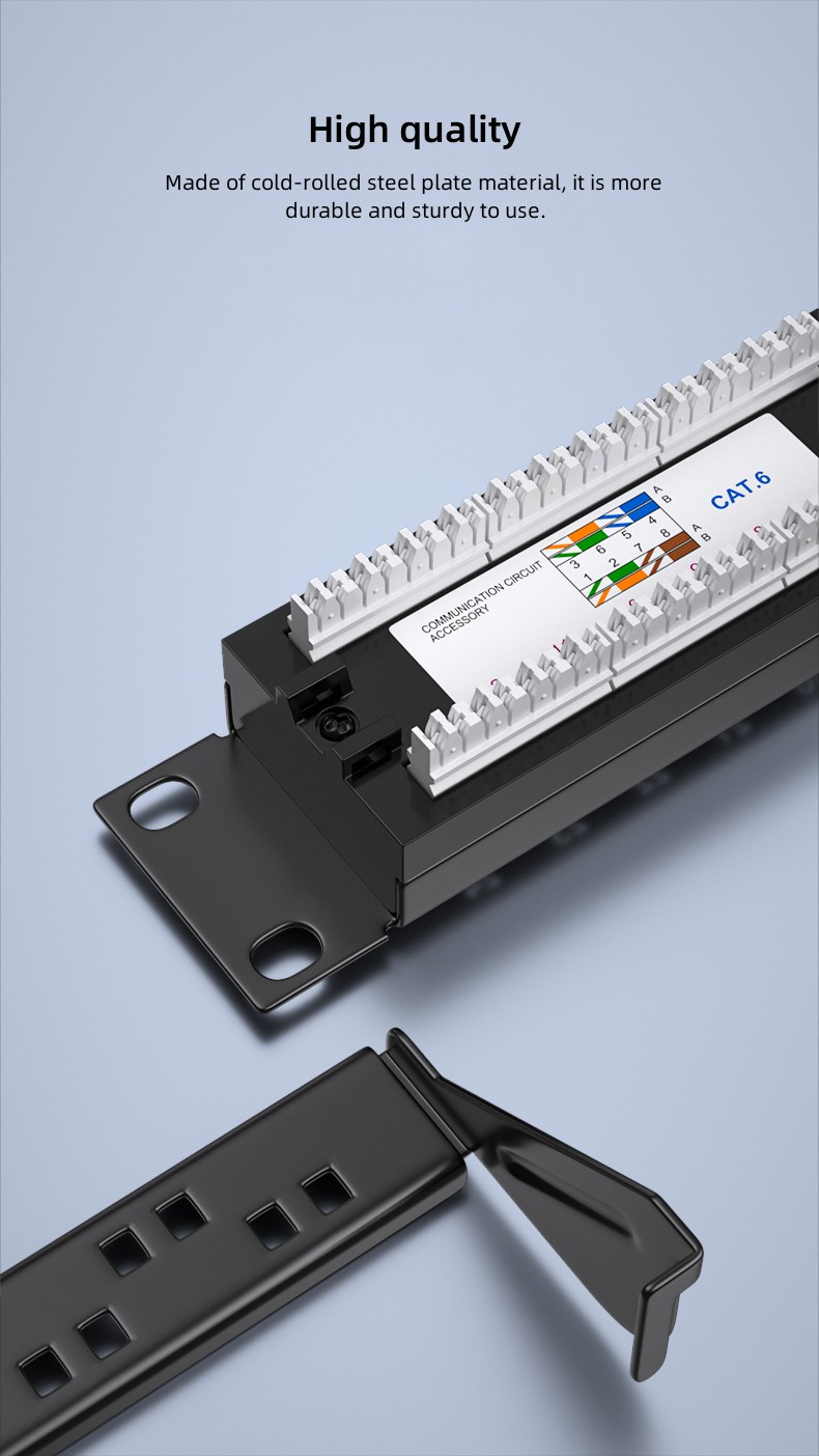 Panel de conexión CAT6 de 24 puertos