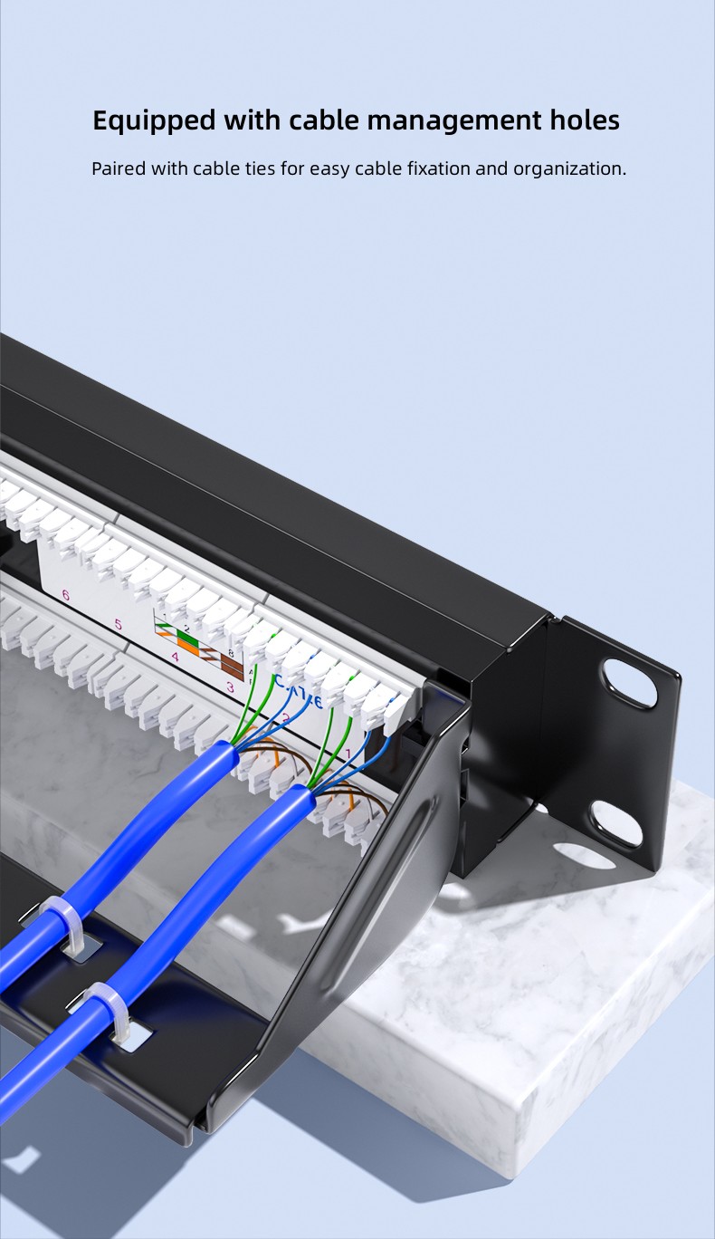 Panel de conexión CAT6 de 24 puertos