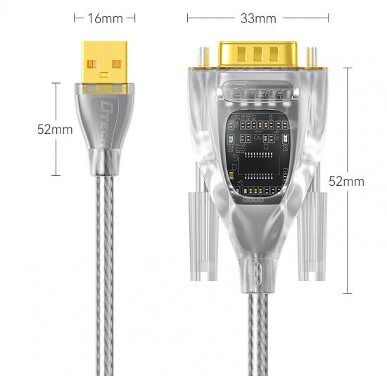 Cable serie transparente USB a RS232