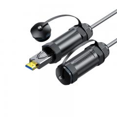 Cable de fibra óptica con armadura HDMI de 8K con carcasa impermeable
    