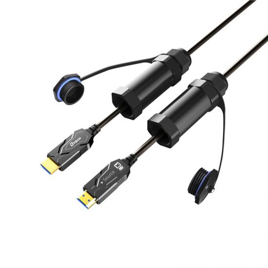 Cable Blindado de Fibra Óptica 4K HDMI Negro